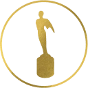 Gold Winner Trophy in a golden circle