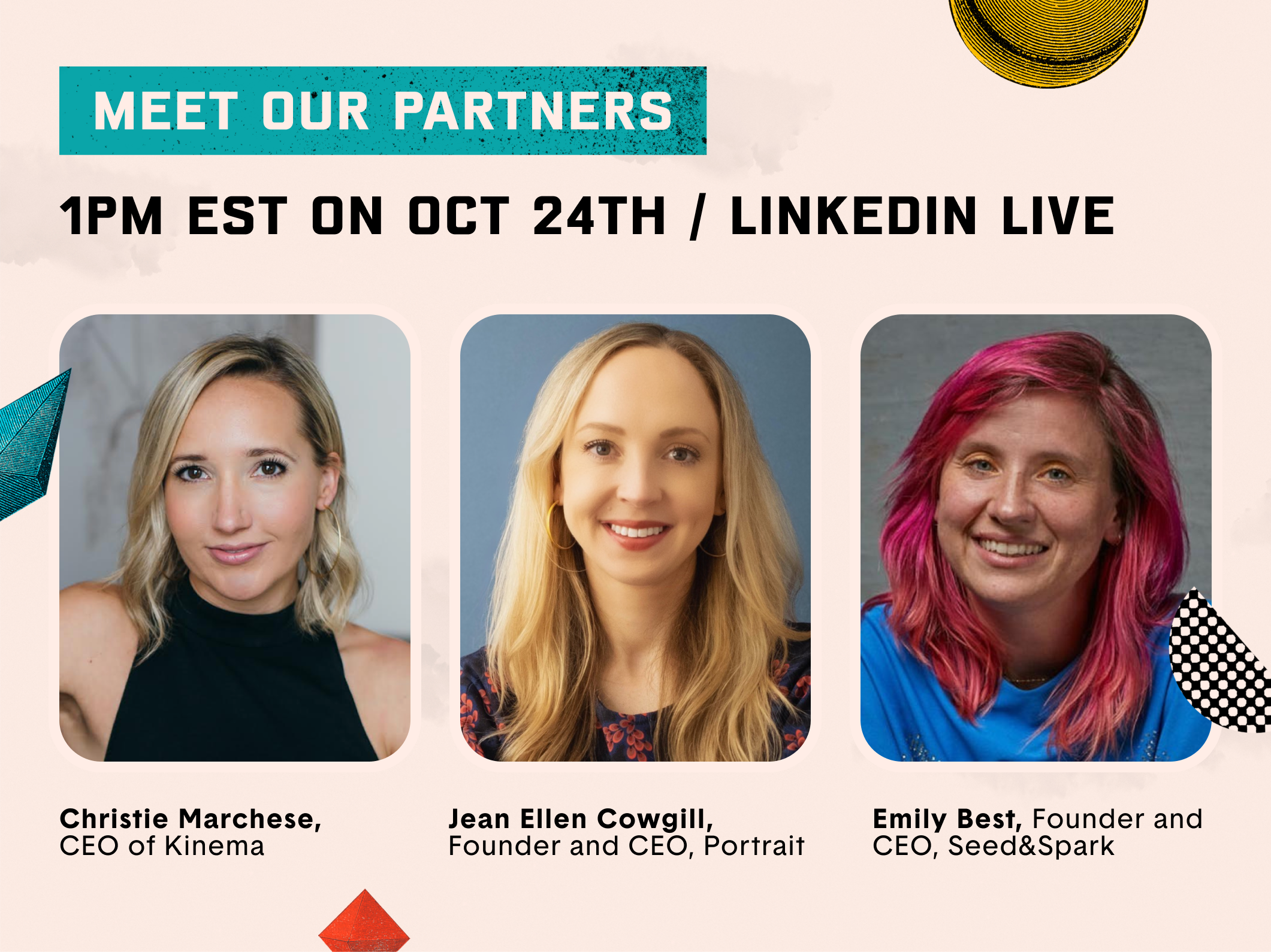 Meet Our New Partners Oct 24 at 1 pm EDT