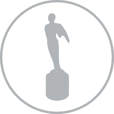 People's Telly Silver Winner Trophy in a People's Telly Silver circle