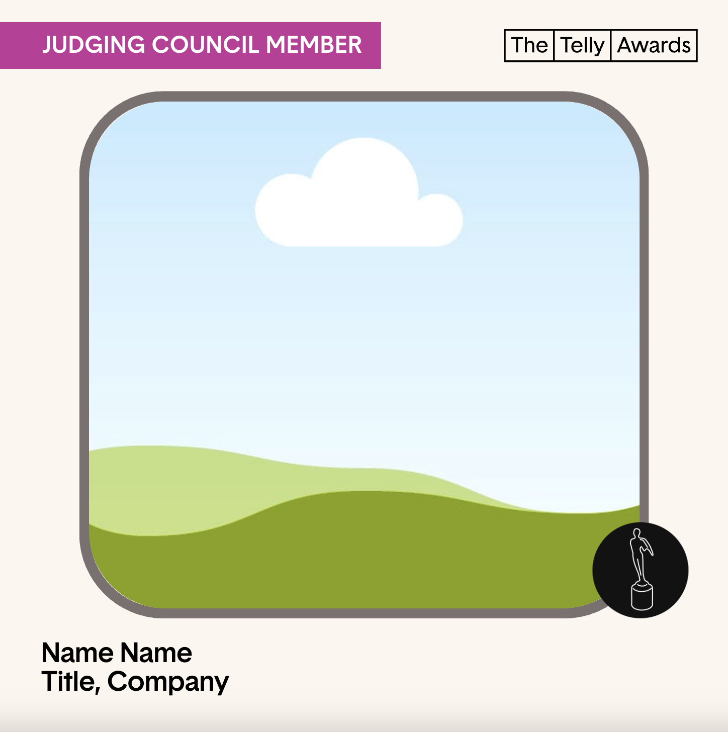 A sample promotional image to publicize your Telly nomination