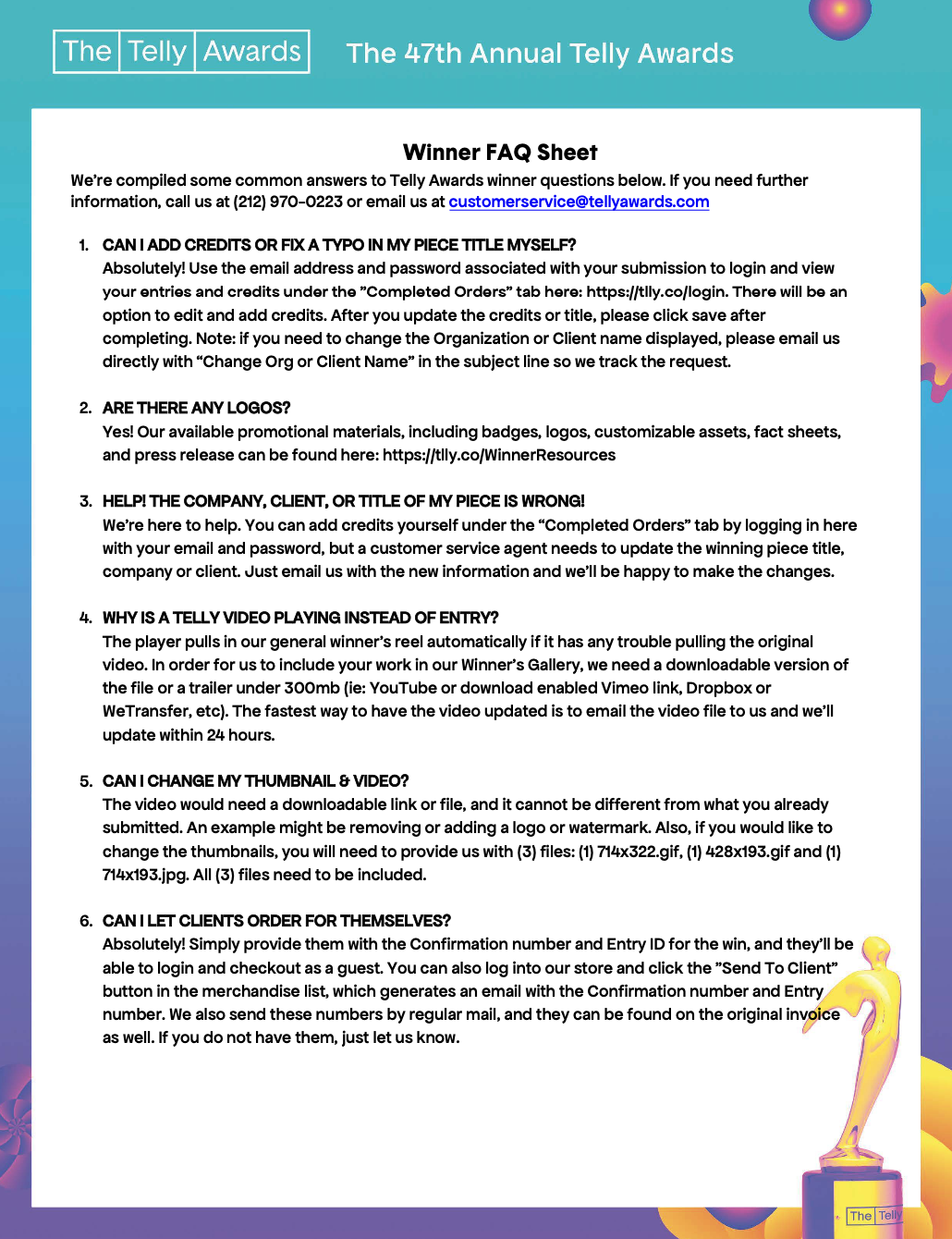 Promotional Image for the Winner FAQ's
